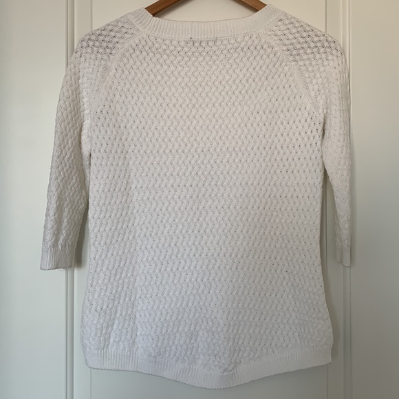 White 3/4 length sleeve top (thin knit) - Picture 2 of 4